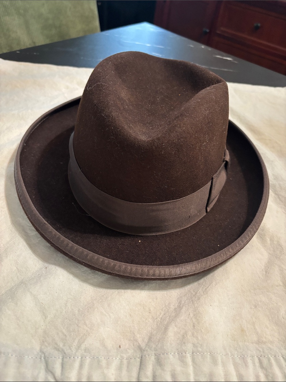 Caps Design Godfather Classic Brown Felt Fedora Hat
